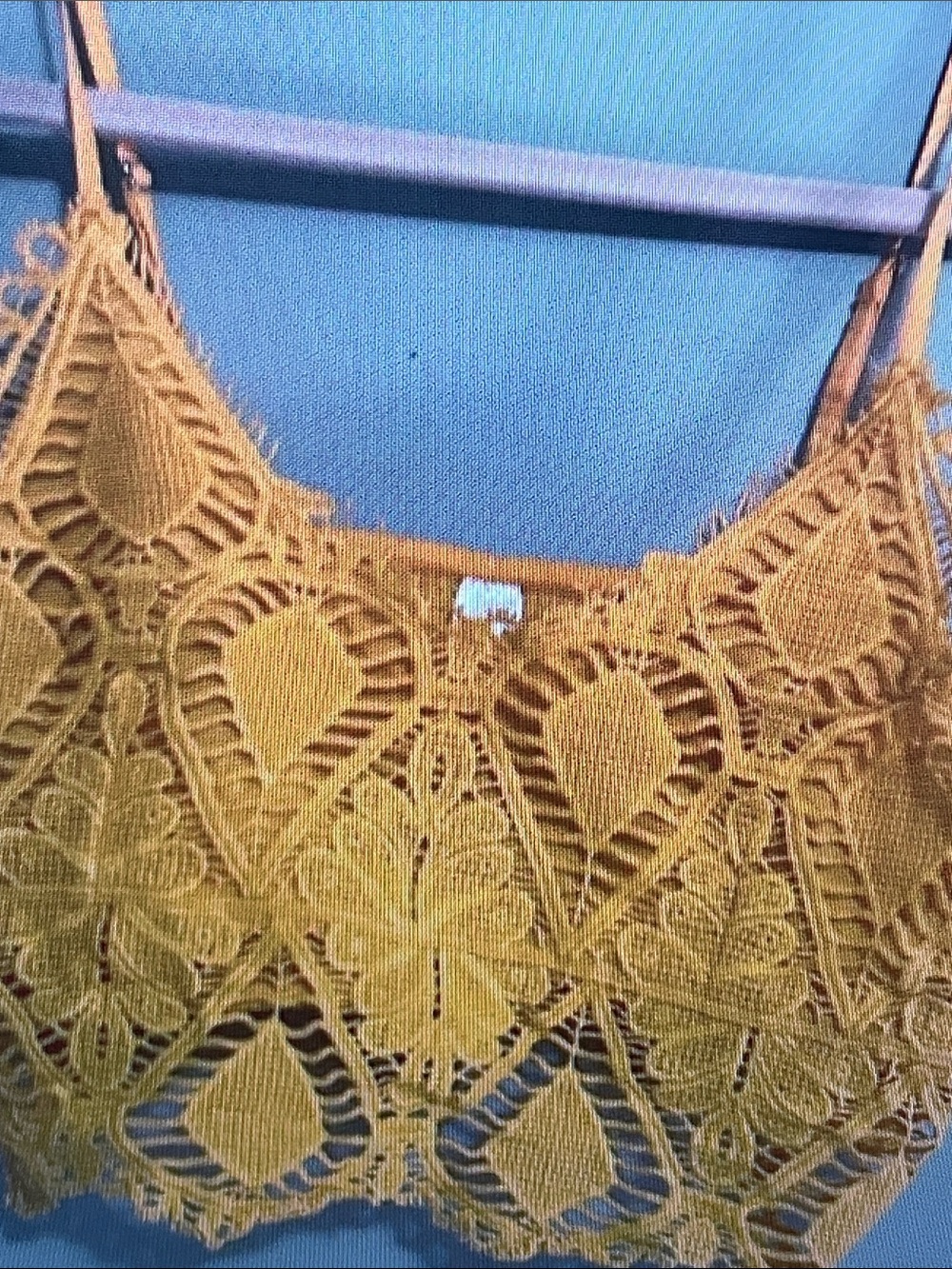 Mustard Crochet Lace Camisole Top
